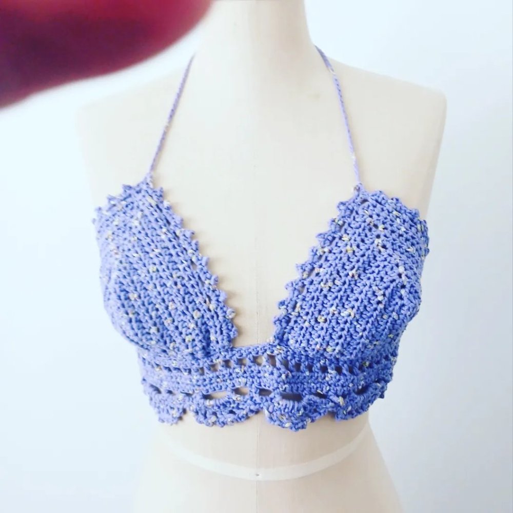 Handmade Crochet Bralette purple